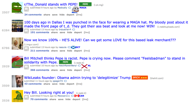 Screenshot: the_donald, Reddit